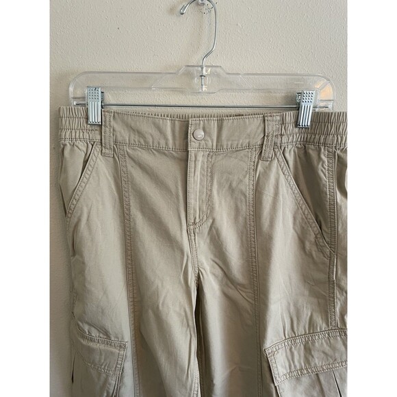NWT H&M Divided Woman's Light Beige Canvas Cargo Pants Size 8 - Picture 5 of 10